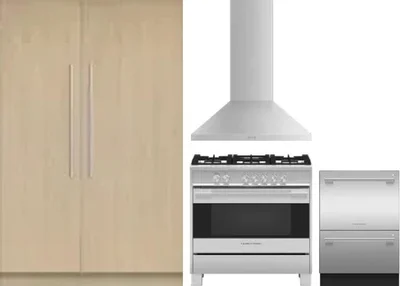 5 Piece Package Includes Refrigerator, Freezer, Range, Hood And Dishwasher